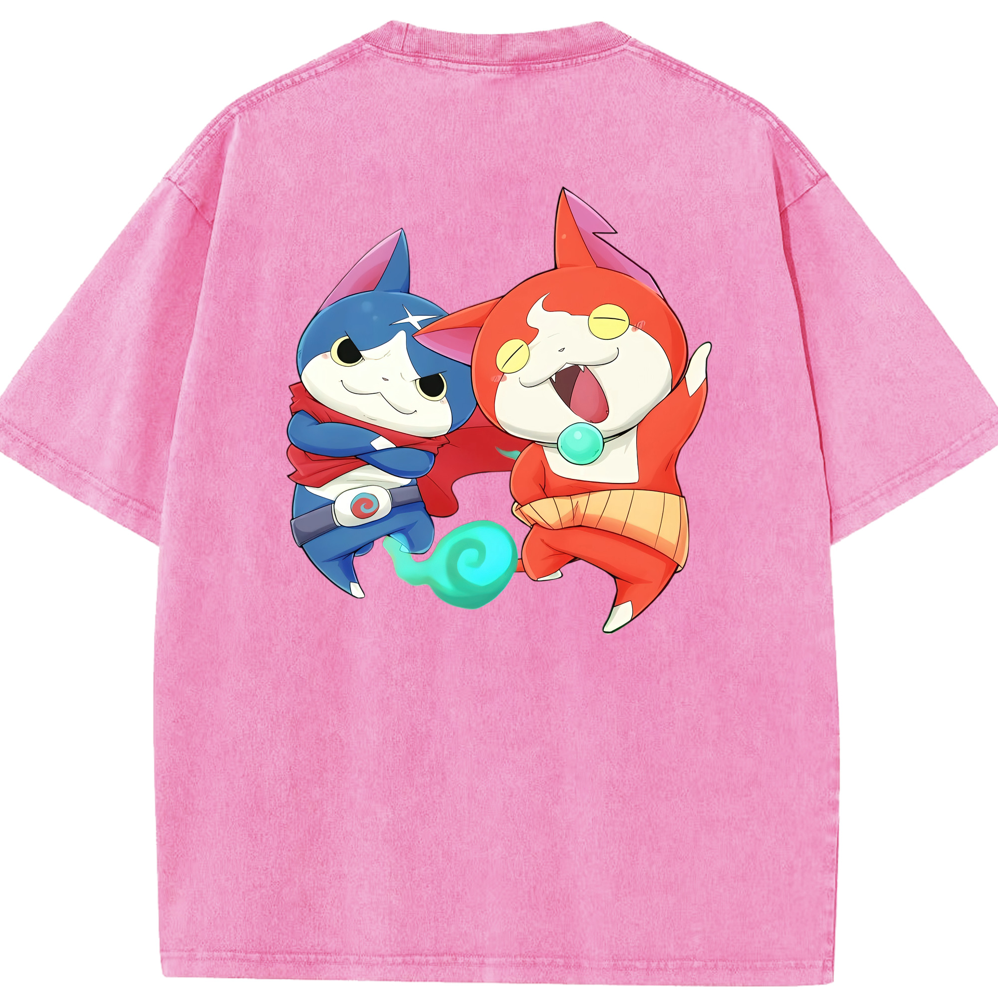 （画像用） 妖怪ウォッチ Yo-kai Watch 綿100% ヴィンテージ風 半袖Tシャツ（背面プリント）